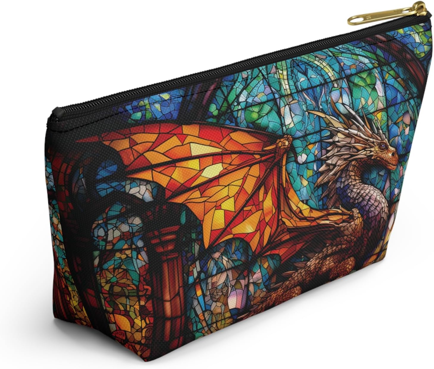 Zippered Dice Pouch (Stained Glass Dragon, Regular)