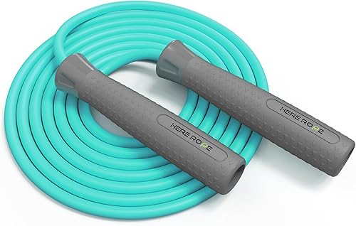 HEREROPE - Cuerdas de saltar para fitness, cuerda de saltar ajustable para mujeres y hombres, cuerda de velocidad pesada con cuerda de salto de PVC
