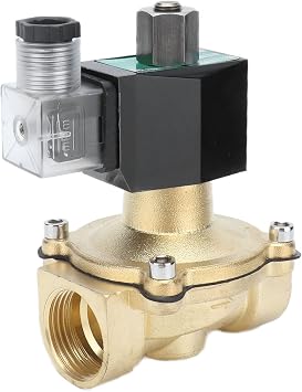 Brass Solenoid Valve Two Way Normally Open, Direct Acting Diaphragm Electromagnetic Valve, Smooth Surface Easy Installation for Automation Systems with 25mm Flow, 2W - AC380V