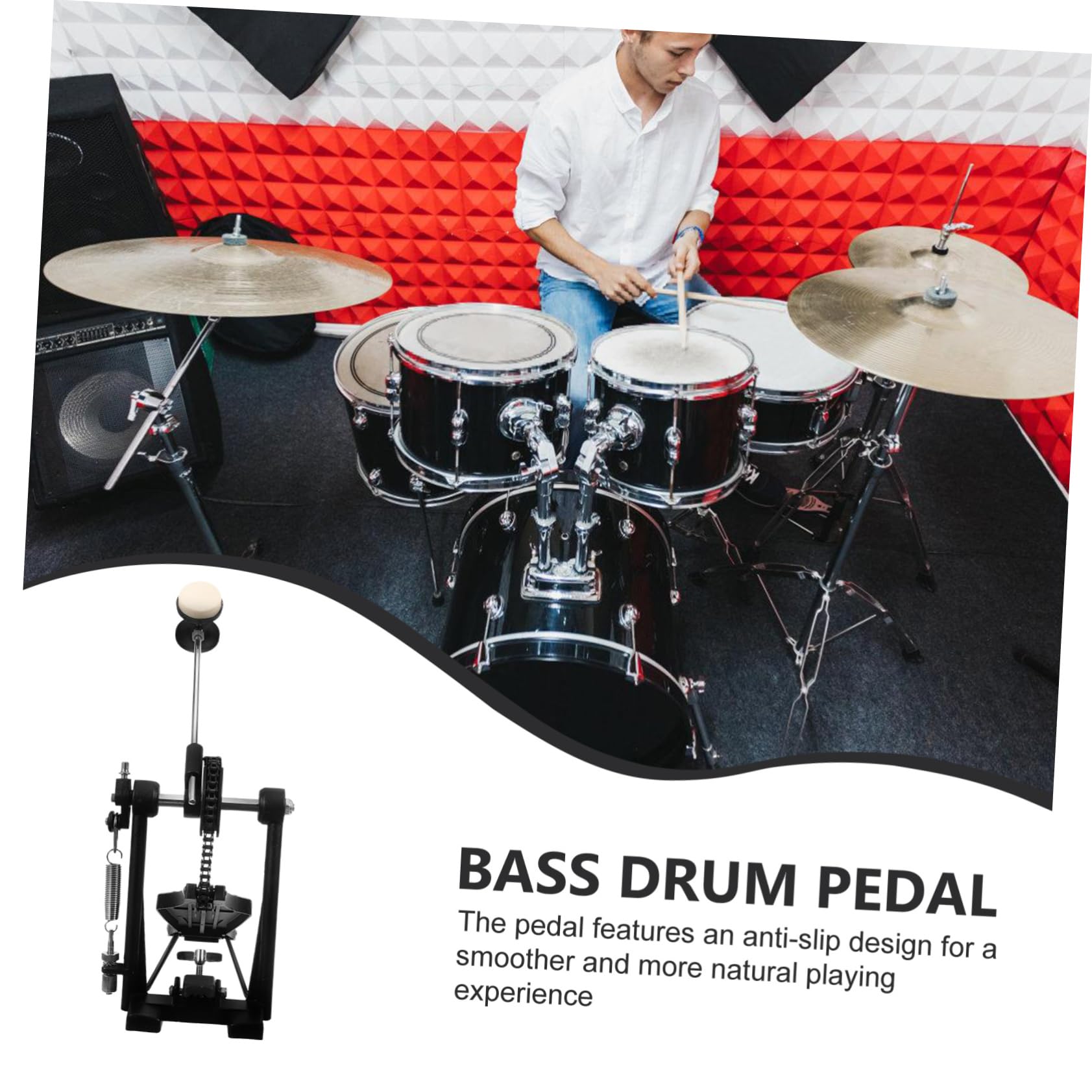 VICASKY Pédale Grosse Caisse Alliage Stable Antidérapante Pour Batterie Kit Percussion Accessoire