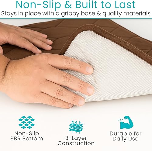 Miniatura 6 de Vive Tapete de baño de espuma viscoelástica, parte trasera antideslizante, absorbente de agua para bañera y ducha, lavable a máquina, suave y de