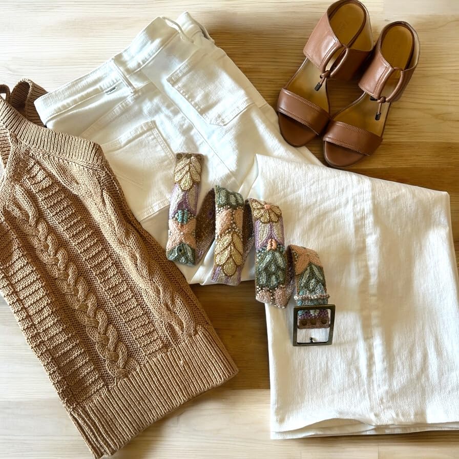 Peruvian Hand Embroidered Wool Belt, Fair Trade, Flower Belt, Womens - Andina Pastels3