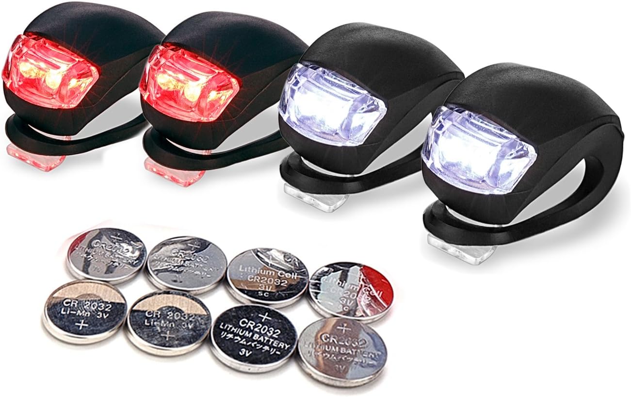 LUZWAY Bike Lights | Bike Lights Set | Front&Rear Bike Lights | Mountain Bike Lights | LED Bicycle Lights | Waterproof Silicone Housing | Compact & Easy to Install | Battery Bike lights