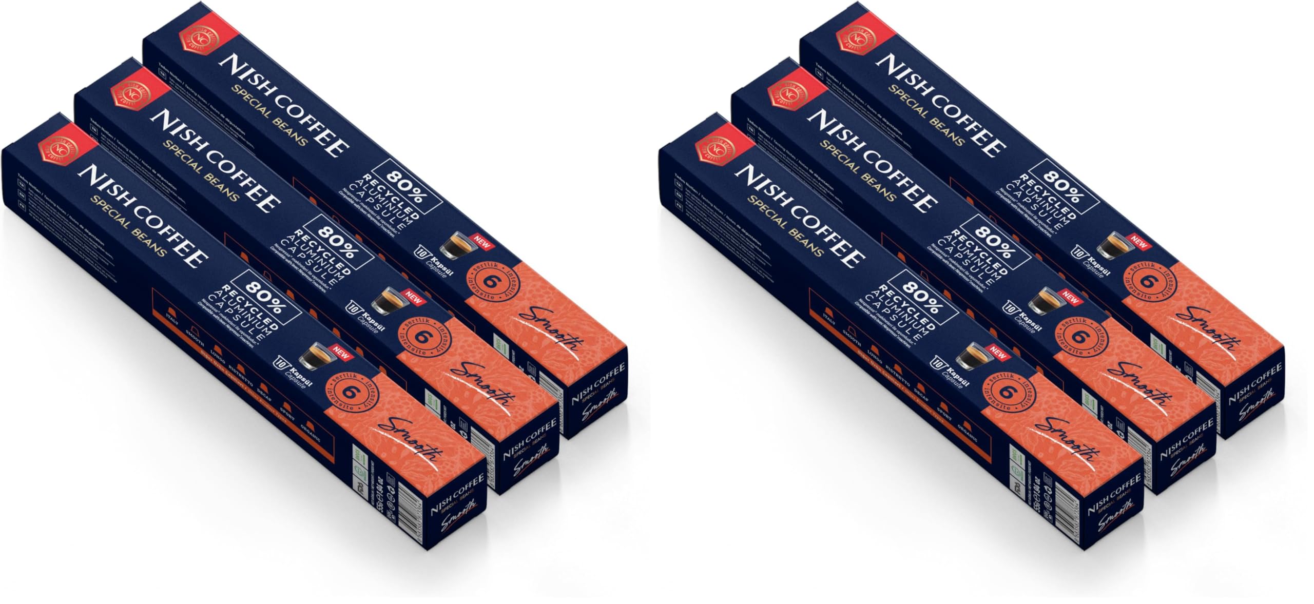 Nish Kahve Kapsül Kahve 4 Smooth 3'lü Set Nespresso Uyumlu 30 Adet (2 paketi)