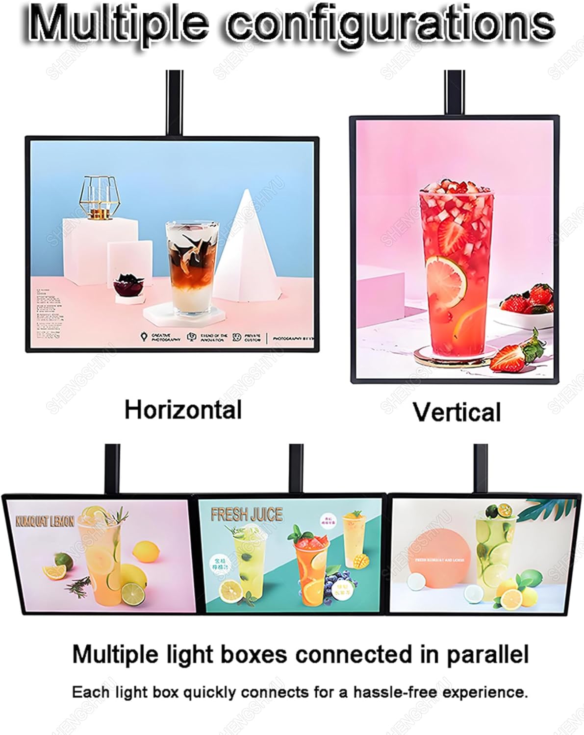 Menu LED Light Box,Space-Saving,Height Adjustable, Rotatable & Tiltable,Bright & Clear,Ultra-Thin,LED Menu Display Light Box for New Menu/Promotional Content Display 2pcs-500 * 600mm
