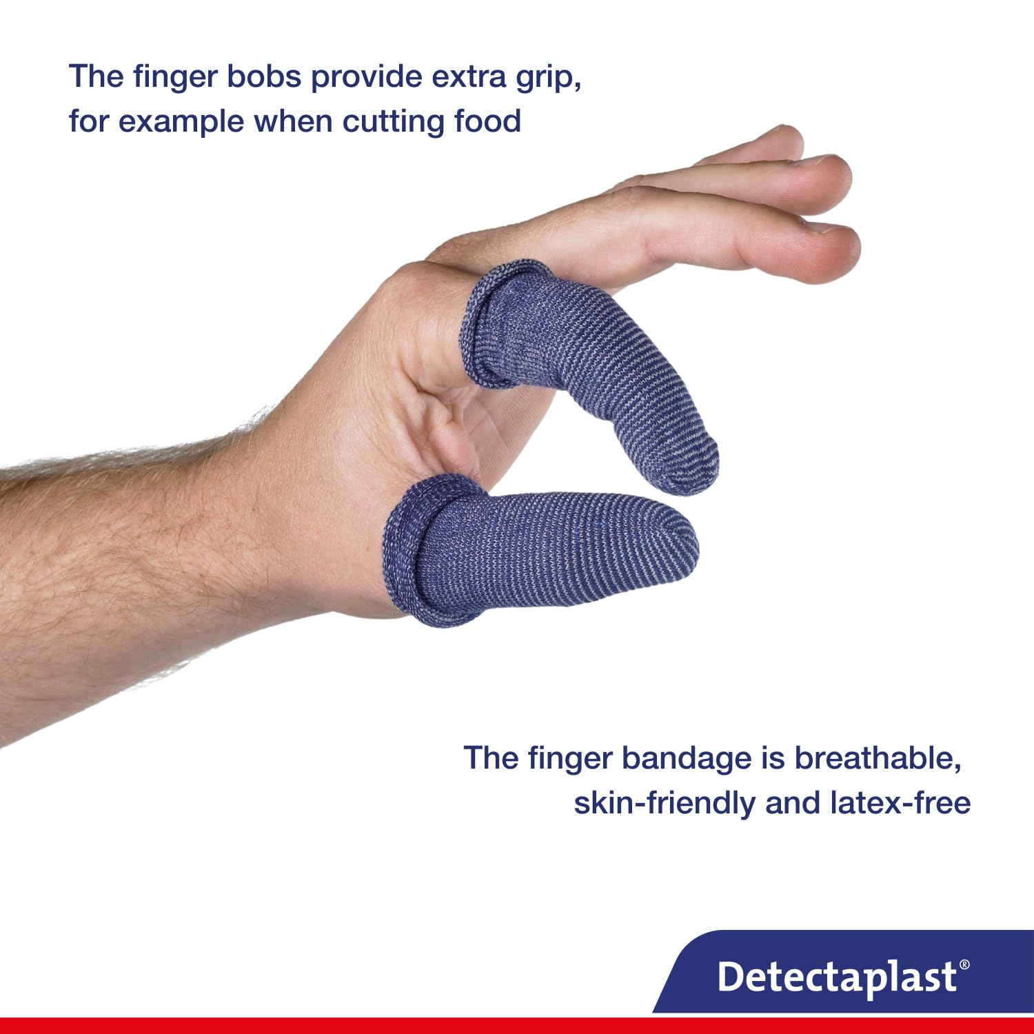 Cerotto Detectaplast per dito medio, benda blu per dito per l’uso nel settore della ristorazione, protezione per dito in caso di lesioni, resistente allo sporco, 30 pezzi
