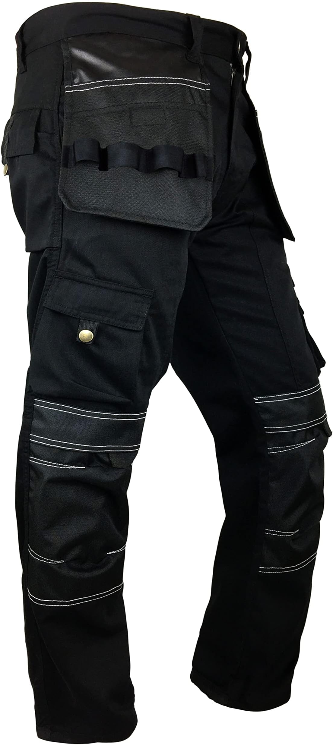 Men's Cordura Work Pants Tactical Trousers with Utility Tool Pockets Heavy Duty Reinforced Carpenter Safety Pants