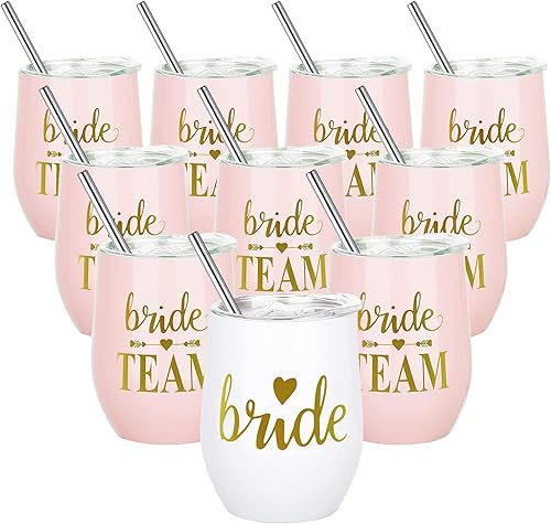 Miniatura 9 de LADY & HOME - Vasos de vino de acero inoxidable de 12 onzas para dama de honor, regalo de dama de honor, 12 onzas, regalos de dama de honor, boda,