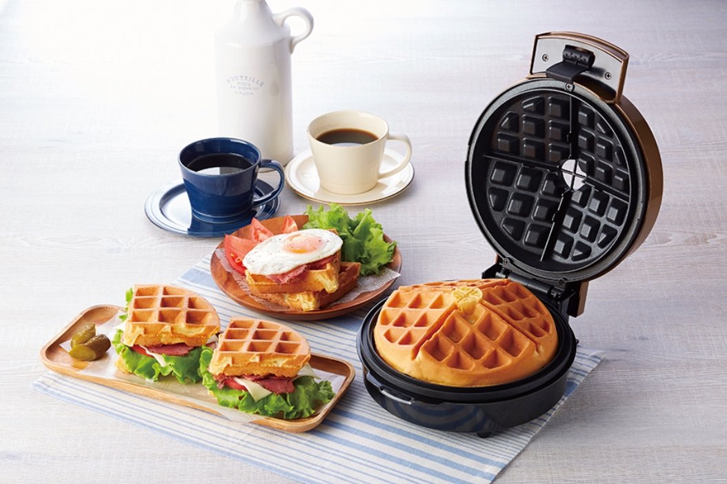 【未使用】My Bistro ホールワッフルメーカー ブラウン AWM-297 Amazon | APIX 『My Bistro』 ホールワッフルメーカー ブラウン AWM