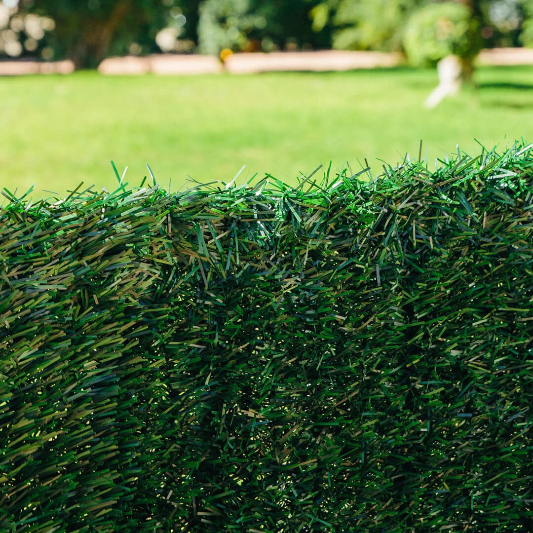 Mugar- Seto artificial/cerramiento de jardín de varias alturas. Dos modelos y tres medidas disponibles. 85 y 90%. (Seto 30 varillas, 1x3m)