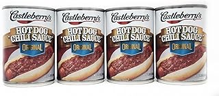 4 pack of Hot Dog Chili Sauce Castleberrys 10oz Cans (Original)