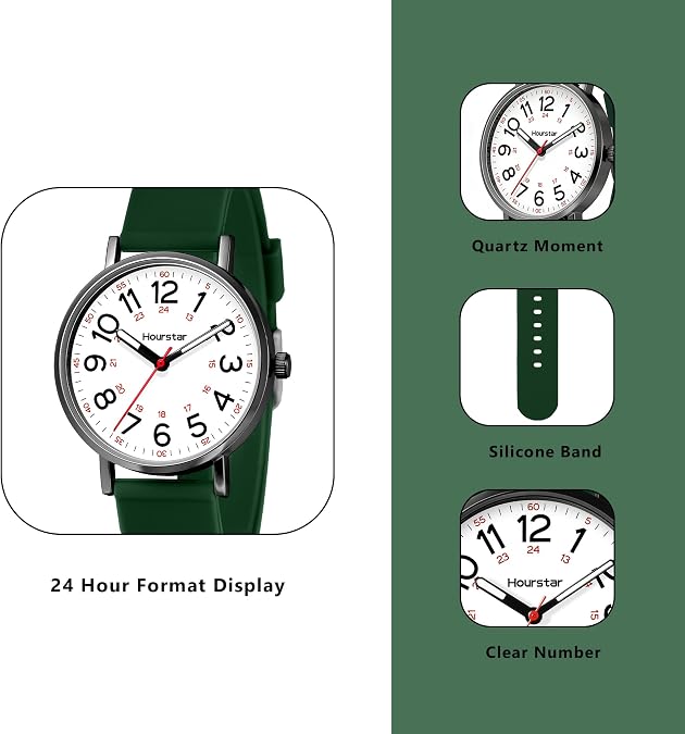 Women's Analog Nurse Watch | Second Hand | Easy Read | Silicone