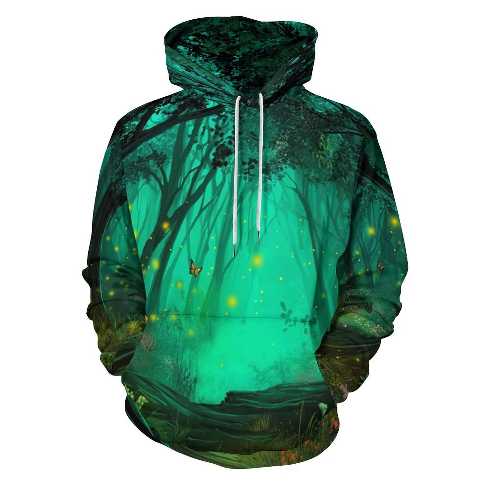 Sweat à capuche imprimé en 3D avec poches pull manches longues confortable - 8