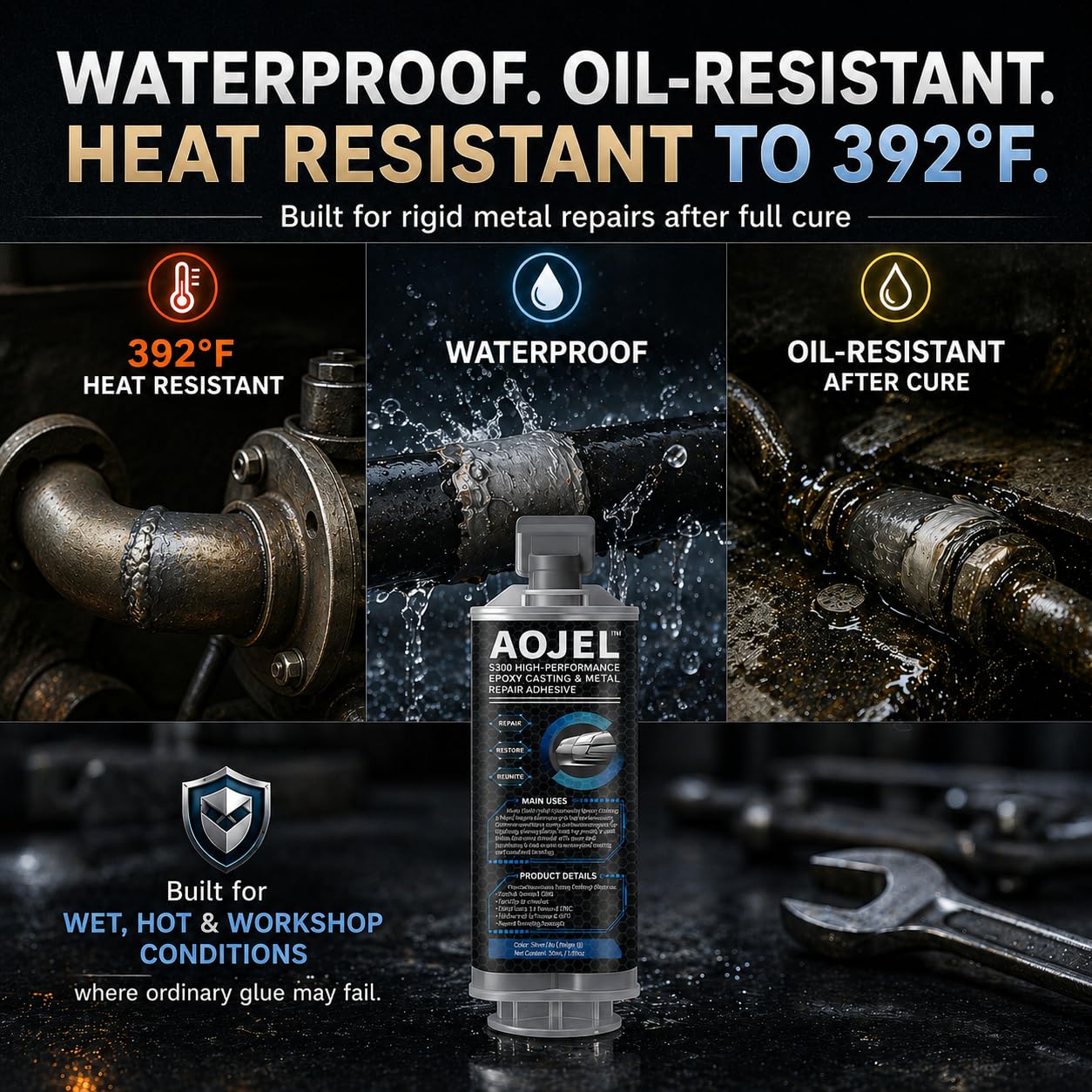 AOJEL S300 Metal Epoxy: Repair Aluminum & Steel -6