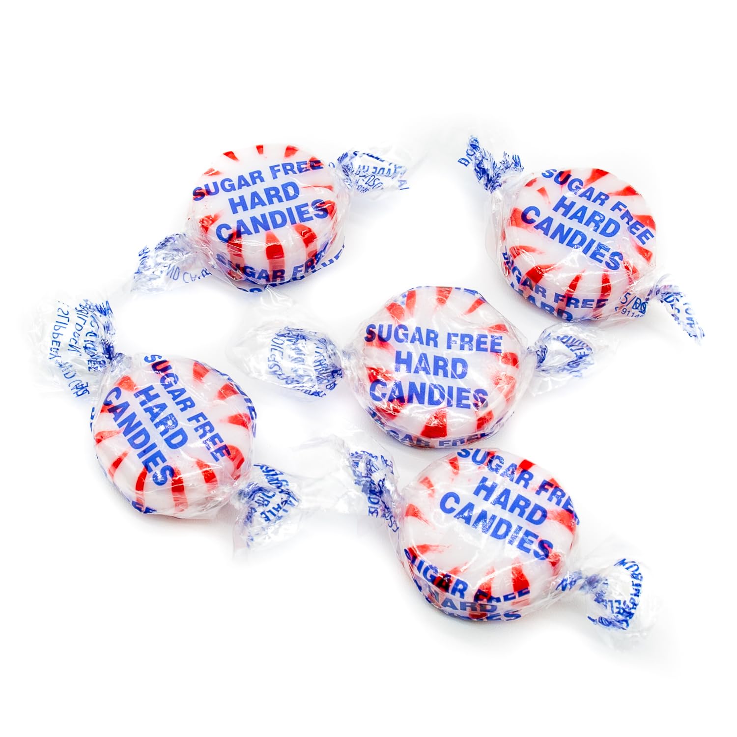 Sugar Free Peppermint Candy Starlight Mints 2 lb | Individually Wrapped, Resealable Bag