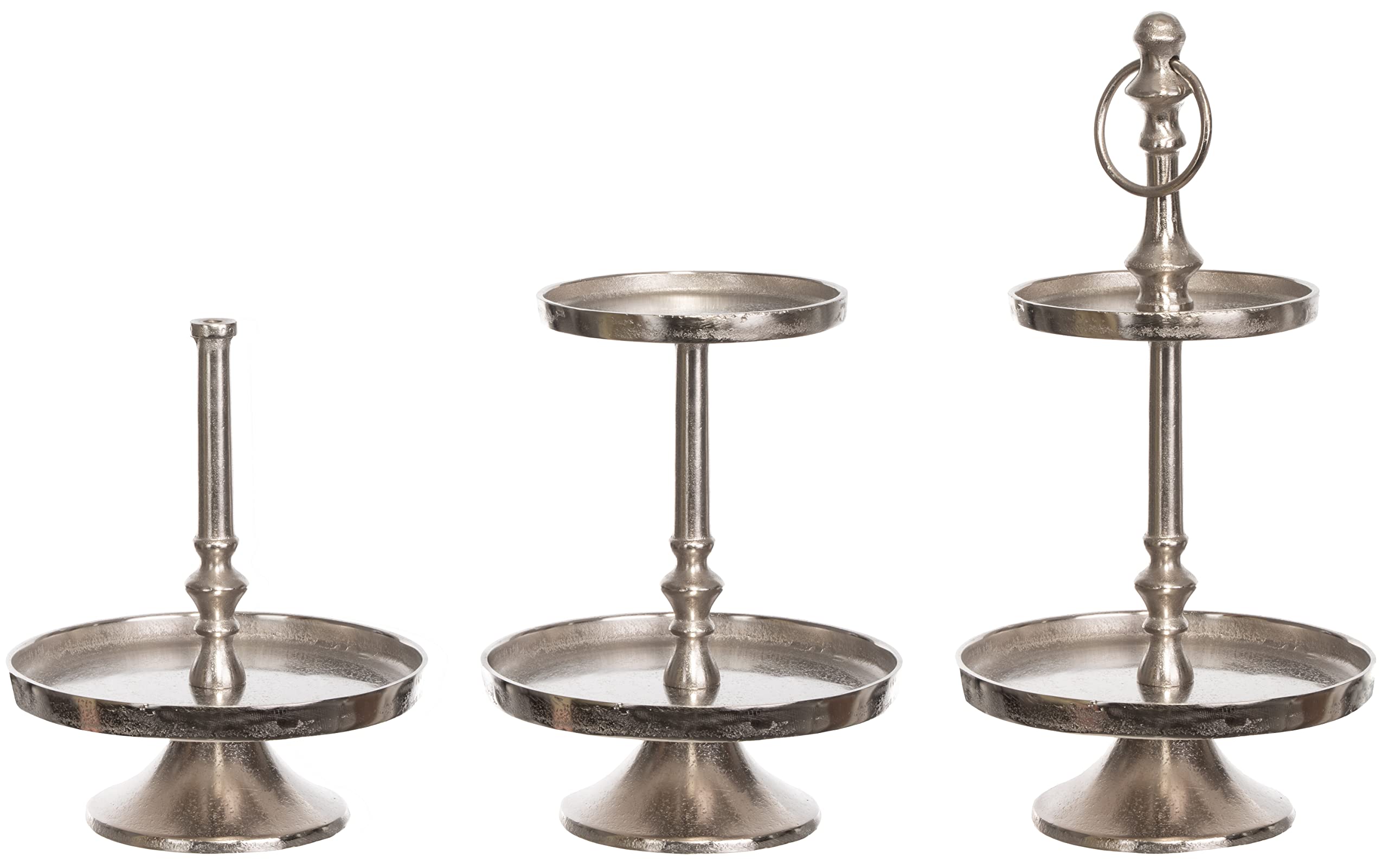 Brandsseller Etagère 2-stöckig aus Aluminium 40 cm hoch – Dekorative