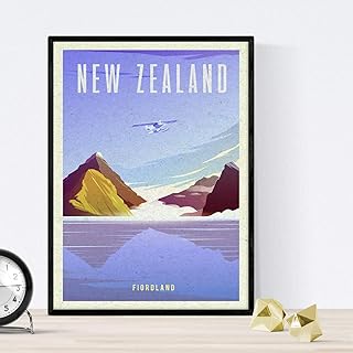 Nacnic Poster de Nouvelle Zélande. Style vintage. Affiche de la ville en couleurs. Annonce Nouvelle Zélande au format A3 Sans cadre.