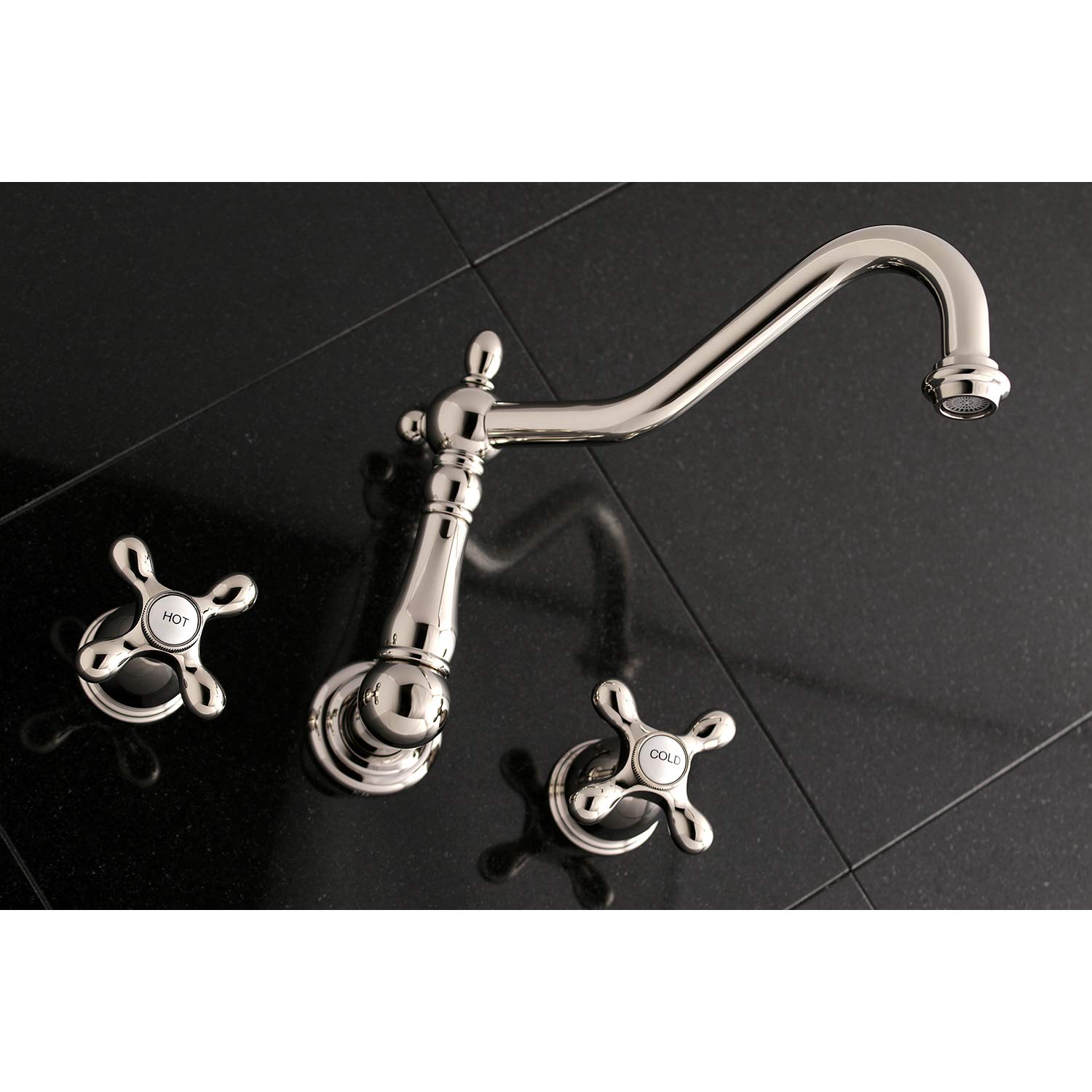 Kingston Brass KS1026AX Rubinetto a Parete per Vasca, Nichel Lucido
