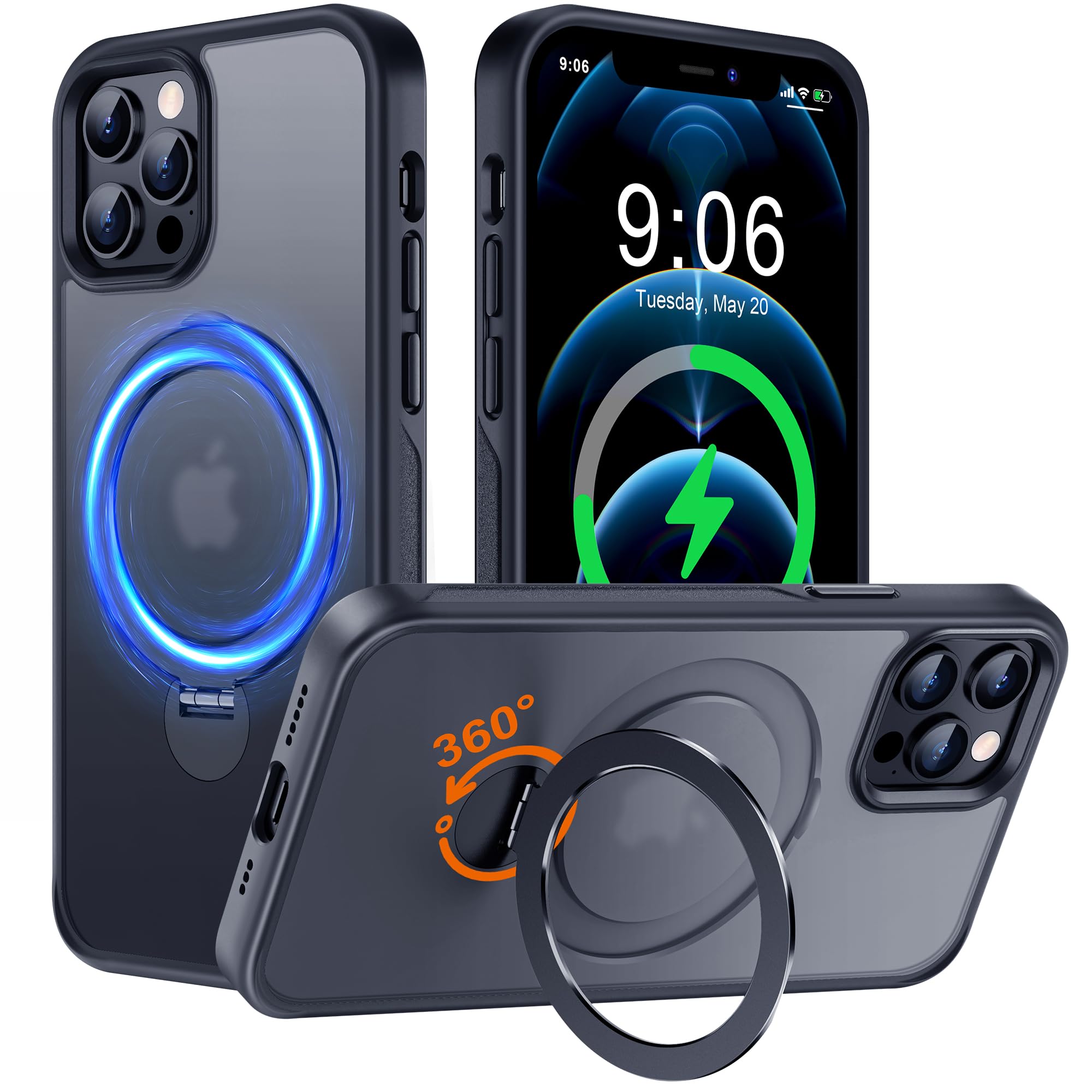 ALUKAP Fondina Combinata Per IPhone 14 13 12 11 Pro Max, Custodia Sottile Con Clip Da Cintura Girevole Per Cavalletto Per IPhone 14 Pro Max, Verde Matcha, Per IPhone 14 Plus - Foto 3