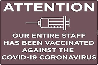 Staff Has Been Vaccinated - Version 2 - Vinyl Banner by Graphical Warehouse - 36x24 in (Mauve)