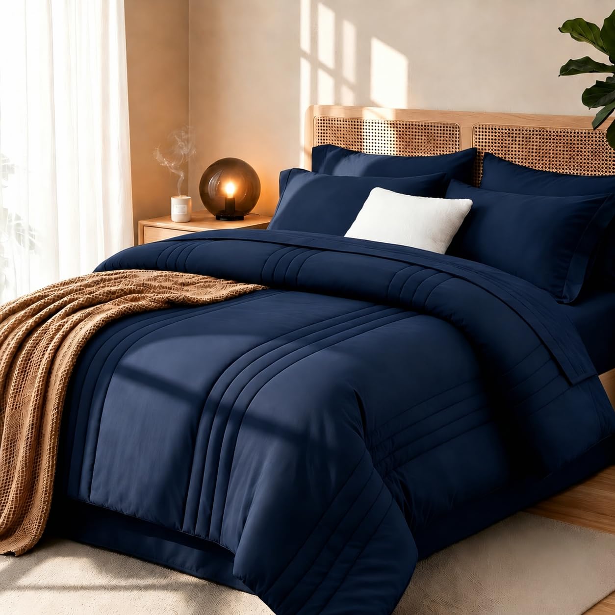 Velorose 7-Piece Navy Bed in a Bag