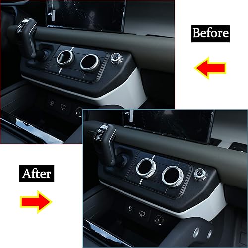 Miniatura 2 de CHEYA Perillas de ajuste de volumen y aire acondicionado interior de automóvil de aleación de aluminio para accesorios Land Rover Defender 110 2020