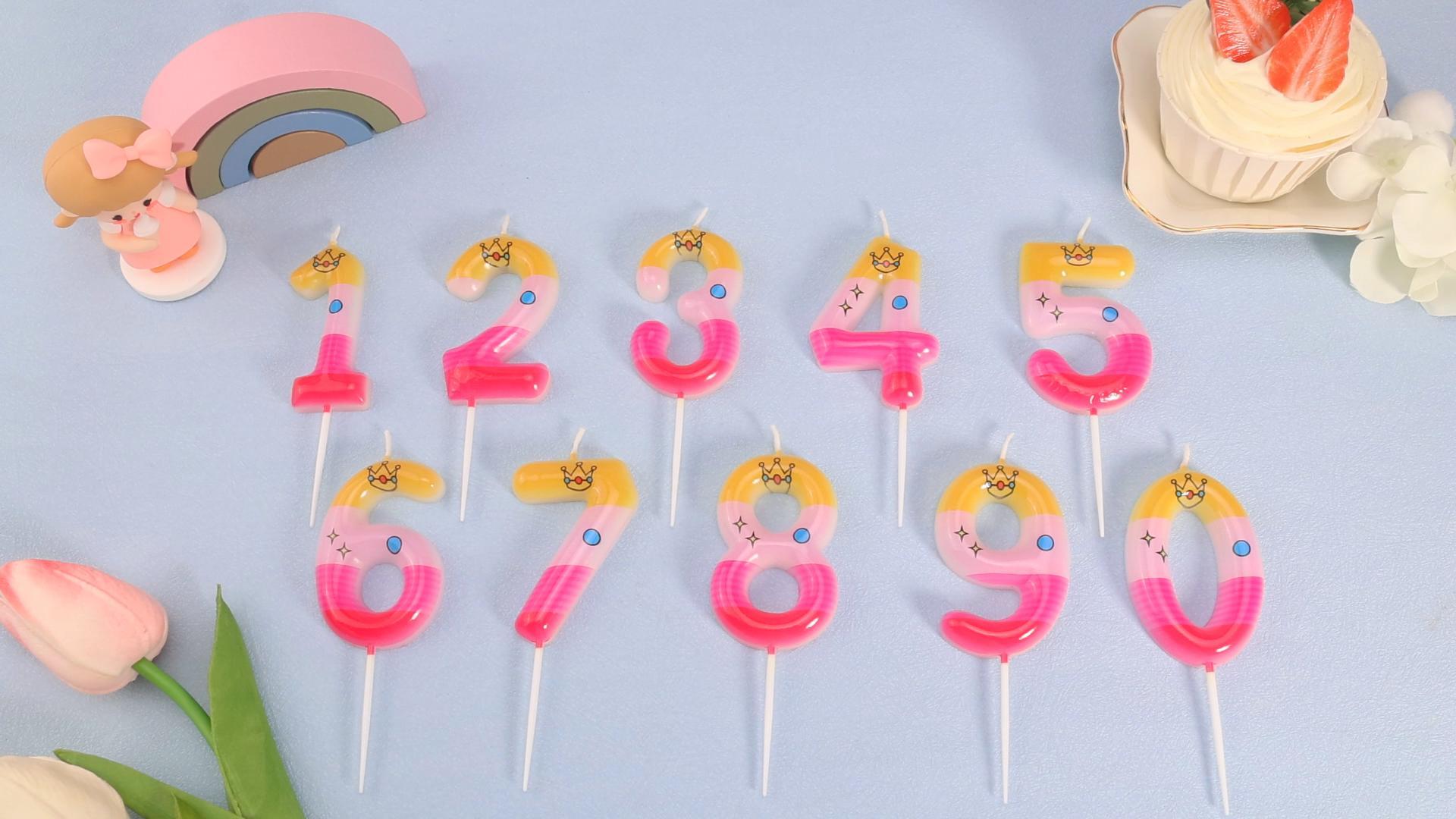 Image of Pink Cartoon Birthday Candles, Number 3 Candle Pink Themed Birthday Party Supplies, 2.4 inch Birthday Candles for Cake Topper Party Decorations, Birthday Decorations for Boys Girls (Number 3)