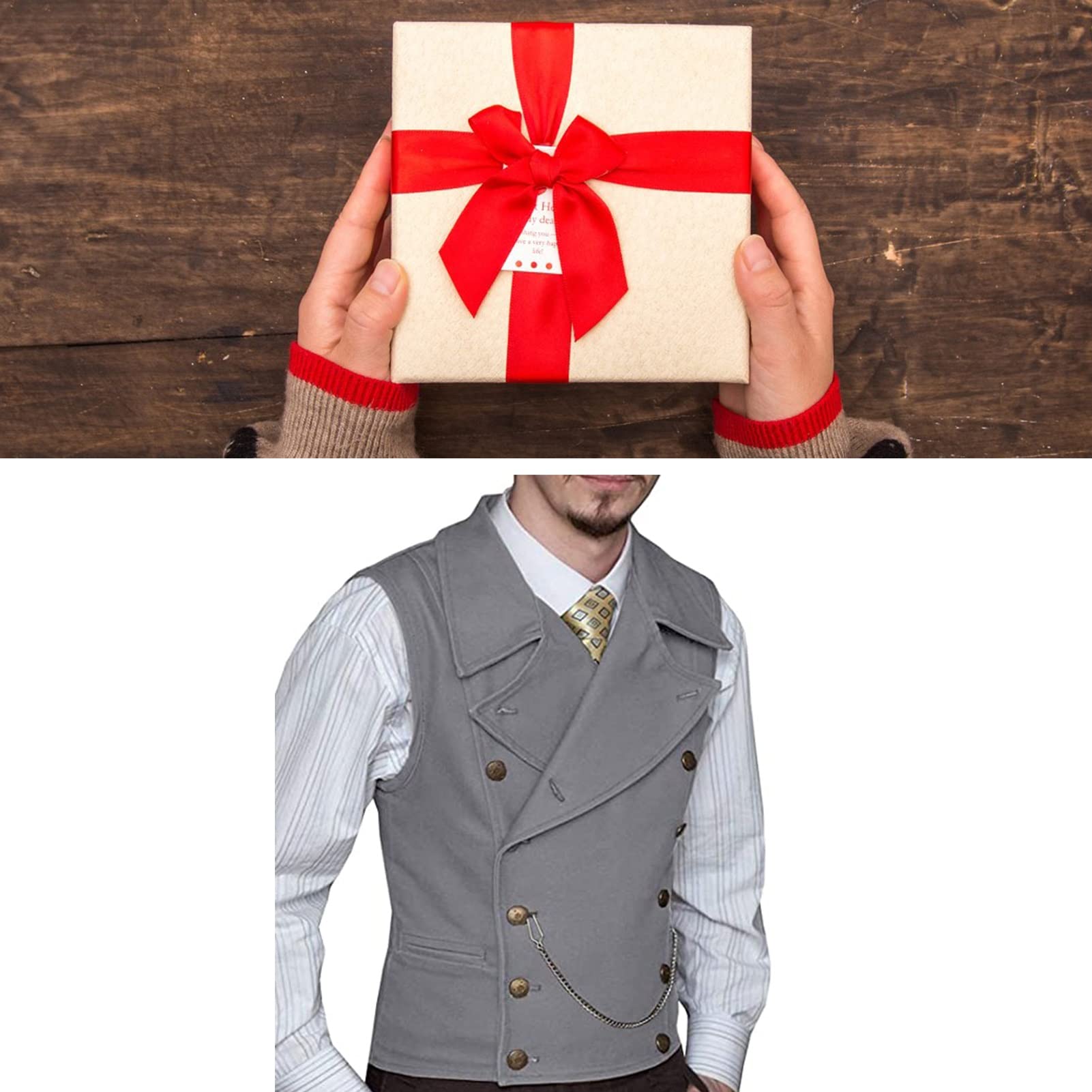 Blazer For Men Men's V Neck Single Breasted Suit Vests Slim Fit