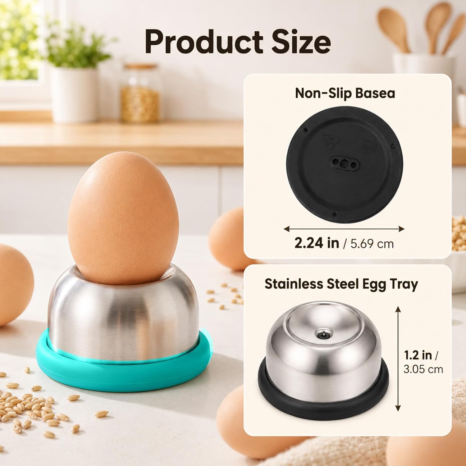 2PCS Stainless Steel Egg Piercer Tool for Raw Eggs(Blue+black)