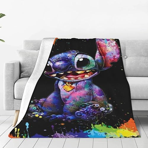 SM Manta de forro polar ultrasuave de dibujos animados cómoda suave acogedora cálida manta de franela para sala de estar sofá y cama 50 x 40 pulgadas