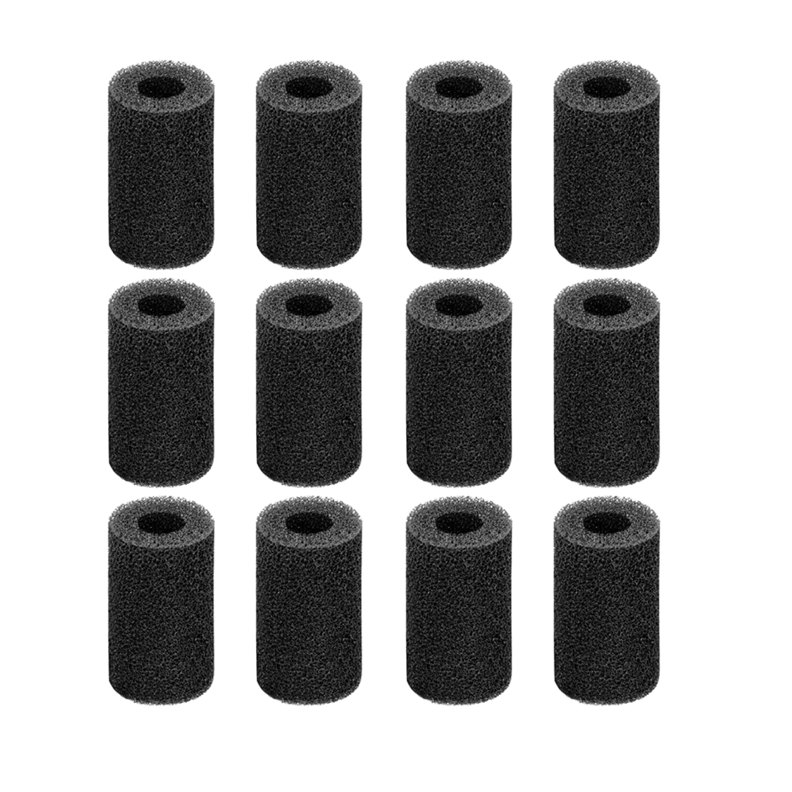 AQUANEAT 12-Pack Pre-Filter Sponge for Aquarium Shrimp Fry Fish Tank Filter Intake 0.6 Inch, Replacement Foam Cover