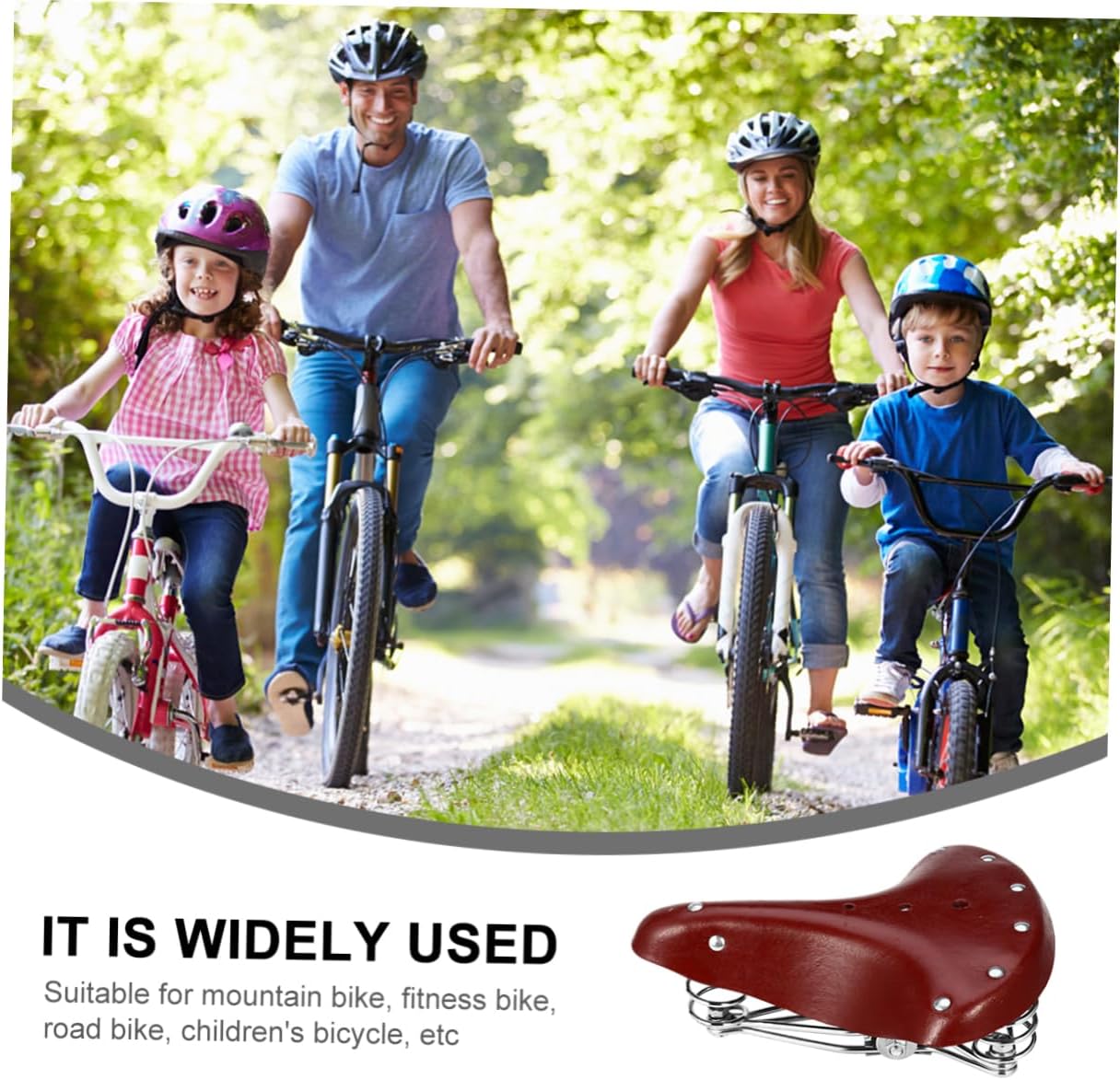 Bike Seat Replacement Shockproof Springs Faux Leather Road Bike Saddle Random Color