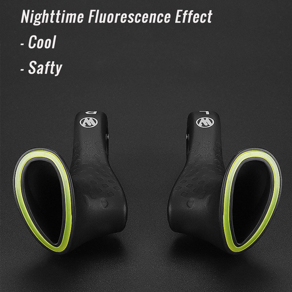 Nylonowe końcówki kierownicy rowerowej, catazer fluorescencyjna kierownica, czarne końcówki drążka, kierownica rogowa do rowerów górskich, sprzęt jeździecki