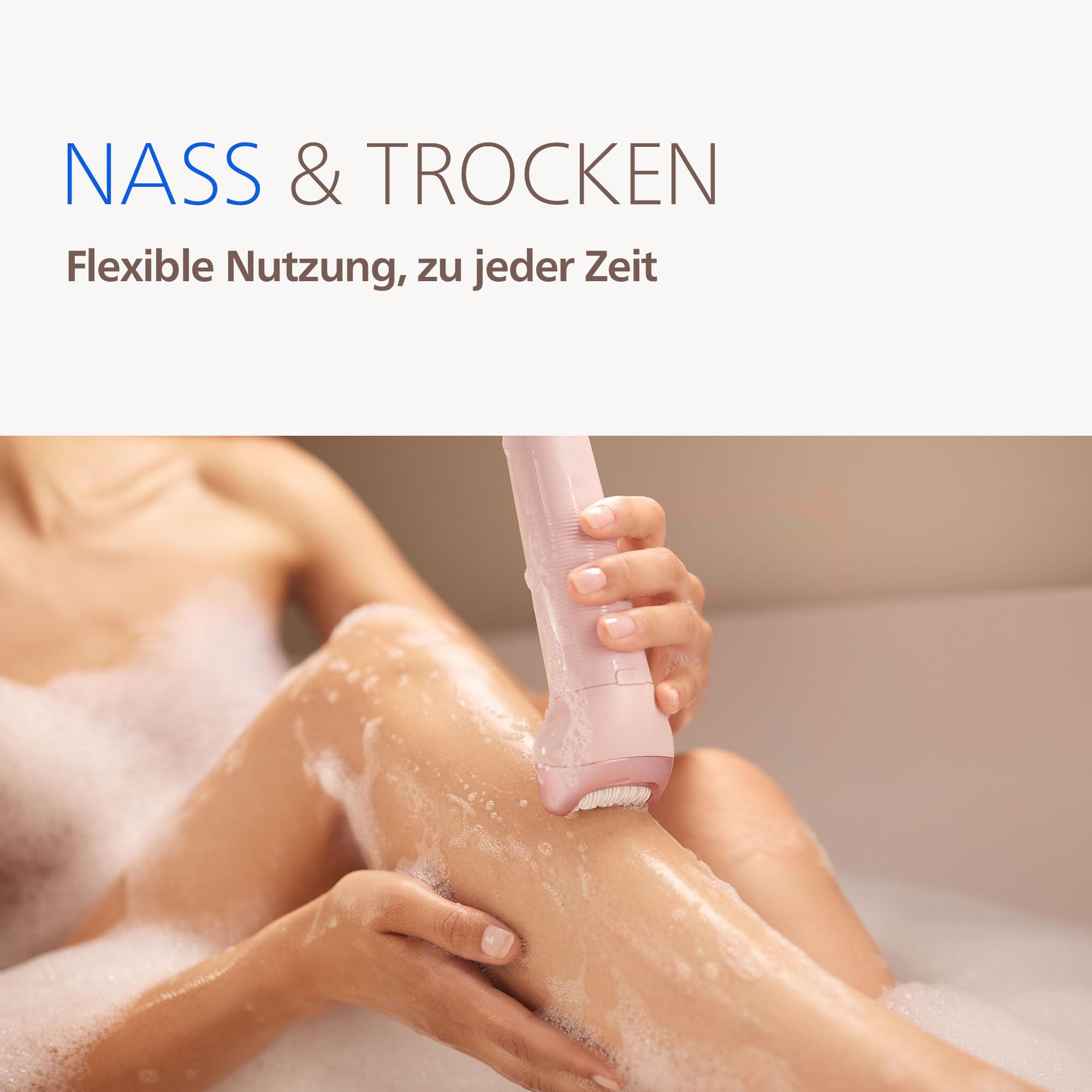 Philips Series 9000 Kabelloser Epilierer Nass- und Trockenanwendung Haarentfernung Beine Körper Bikinizone ProGuide 60 Min. Akku BRE719/00