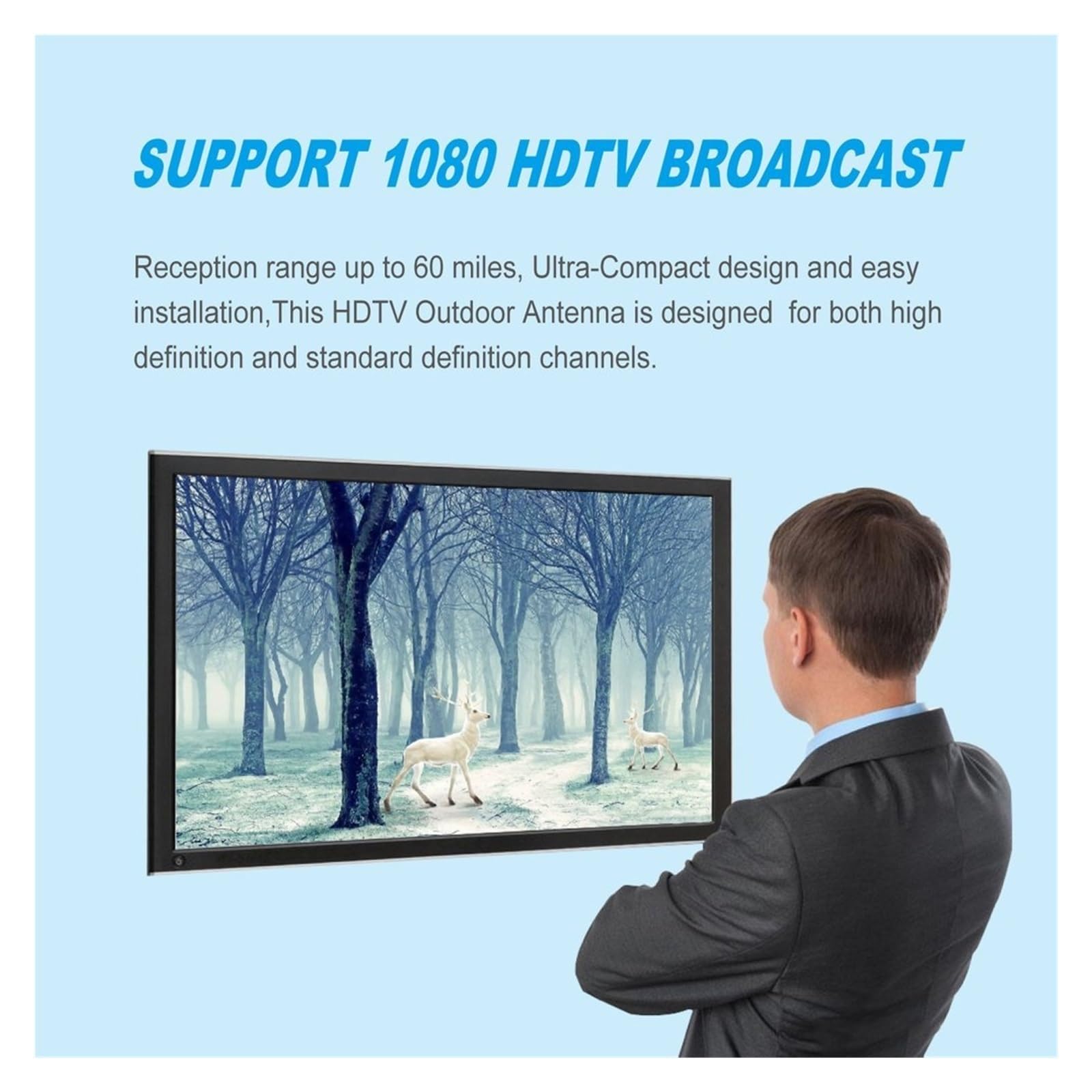 Antenna TV Esterna Ricevitore Di Programmi Digitali HD For Segnale Forte Ad Alto Guadagno Copertura più ampia