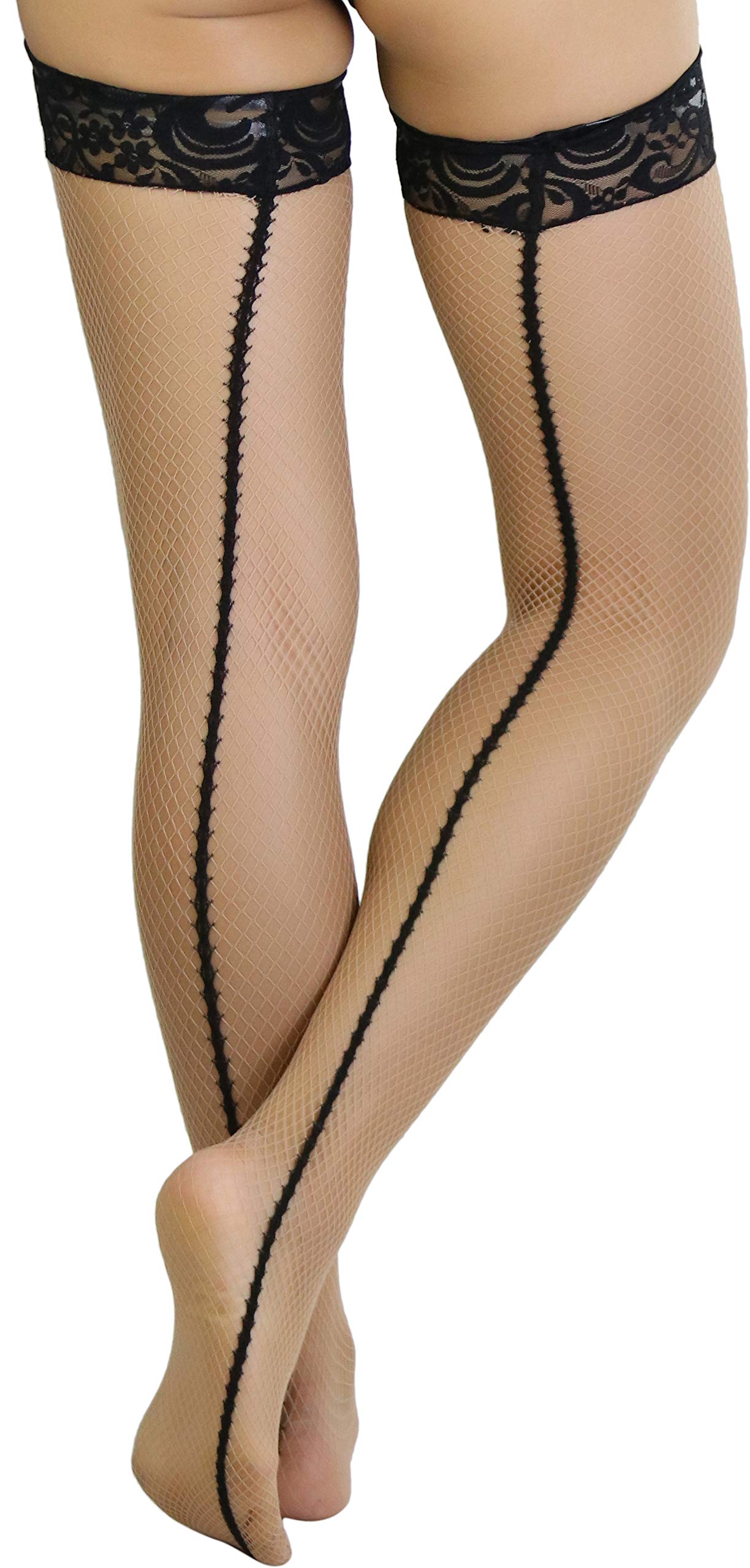 ToBeInStyle - Medias de red para mujer - Beige - Talla única
