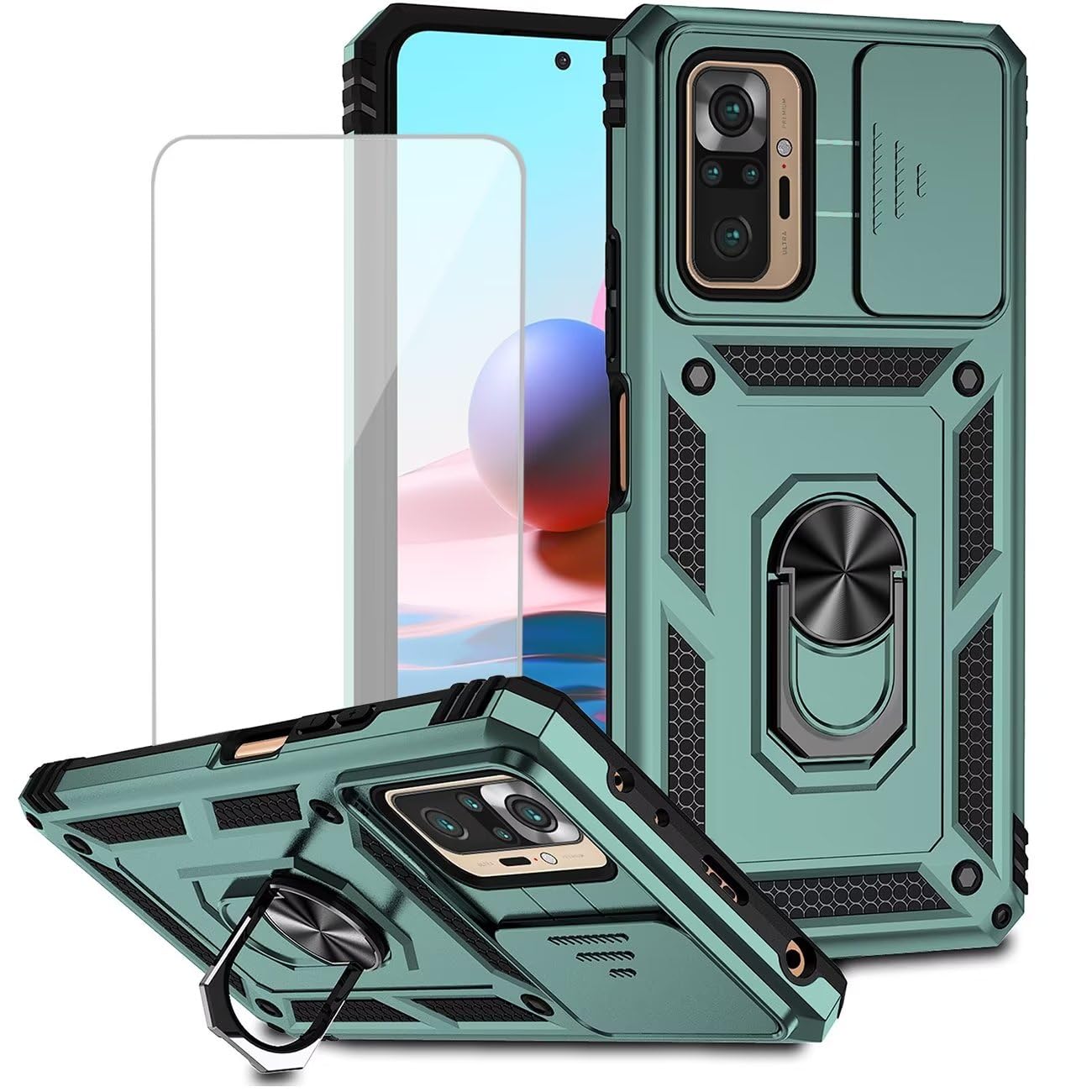 Yerebel Cover per Redmi Note 10 Pro (4G)/Redmi Note 10 Pro Max M2101K6G Trasparente con bordi flessibili in TPU gomma morbida e silicone Custodia per Xiaomi Redmi Note 10 Pro Rosa
