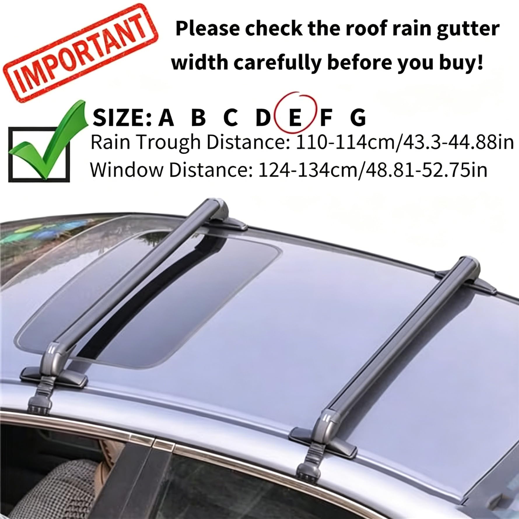 Amazon.com: 2Pcs Universal 43.3 inch Black Roof Rack Cross Bar Top