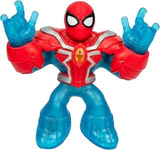 Heroes of Goo Jit Zu Marvel Infinity Armor Spider-Man, Stretchy Action Figure, Super Stretchy with Unique Squishy Metallic Gel Filling, Collect All 3