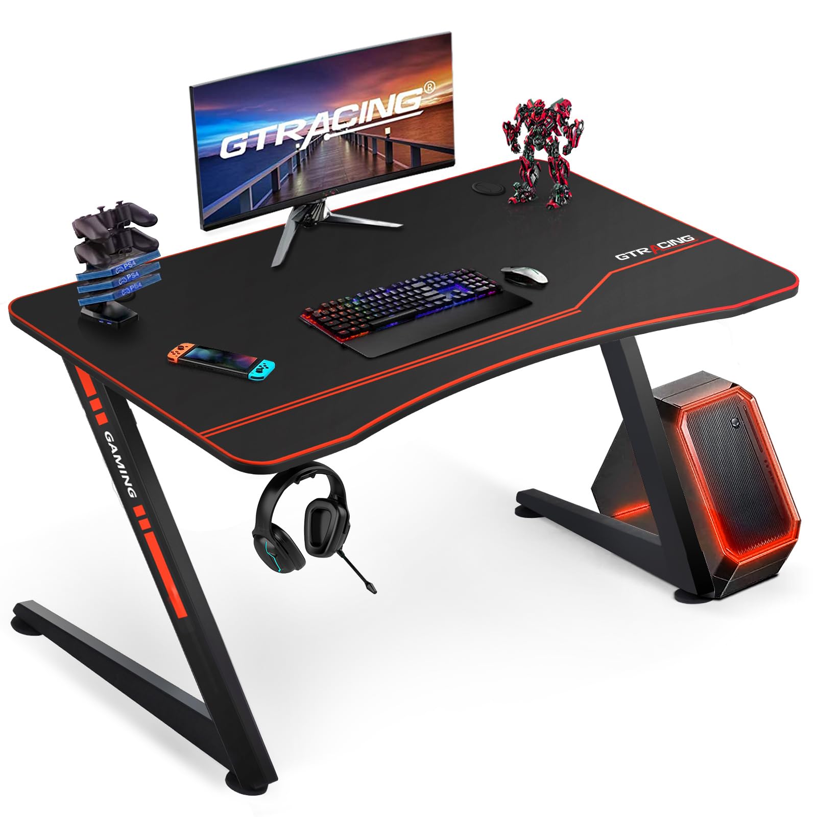 Amazon.co.jp: GTRACING ゲーミングデスク ゲームテーブル モニター  