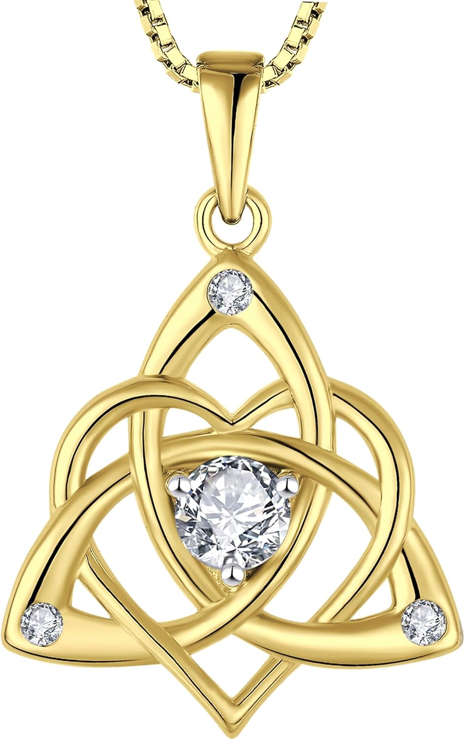 STARCHENIE Celtic Knot Necklace for Women 925 Sterling Silver Trinity Love Knot Pendant Birthstones Jewelry