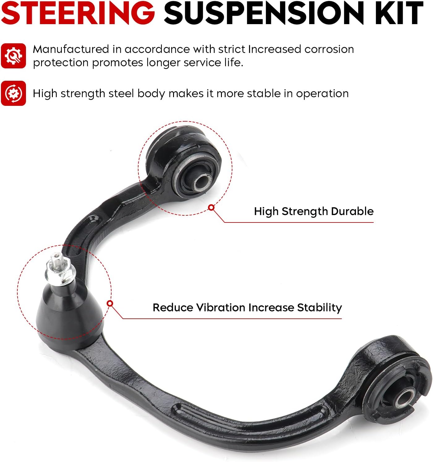 TadaMark Front Upper Control Arm with Ball Joint Fit for 2003 2004 Ford Expedition Lincoln Navigator K80712 K80713-2pcs