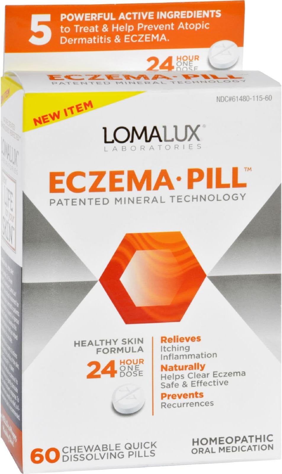 Loma Lux Laboratories Homeopathic Supplement, Eczema Pill, 60 Count (pack of 4)