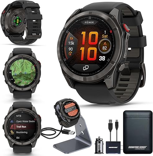 Miniatura 10 de Garmin Fenix 8 Premium Multisport GPS Reloj inteligente para correr, 47 mm | AMOLED, Certificado para buceo, linterna incorporada | Titanio con