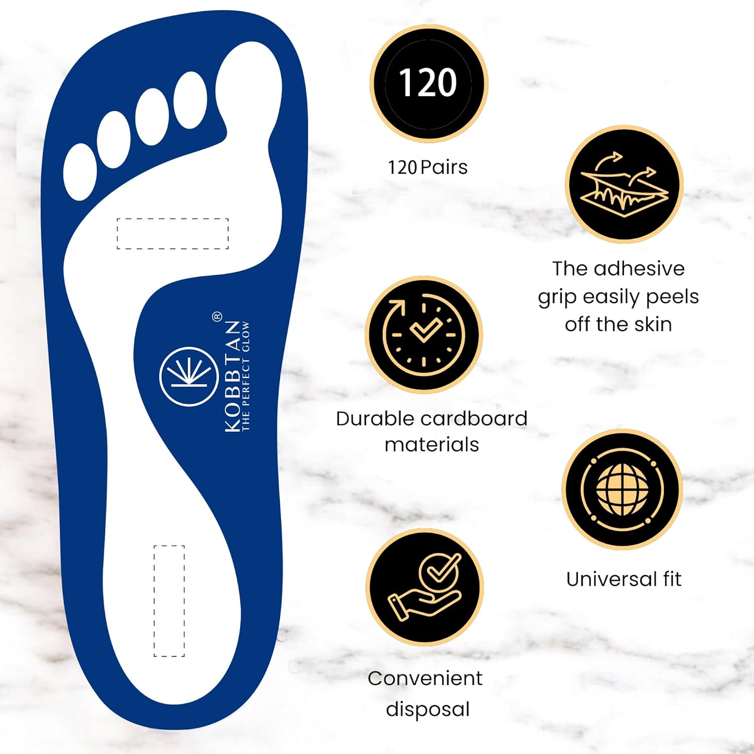 Spray Tan Feet Pads 120Pairs Disposable & Economic for Spray tanning,Use in Tanning booth,Sunless Tanning at Home or Beauty Salon-Non Slip-Comfortable-Hygienic-Ultra Bronzing (Blue)