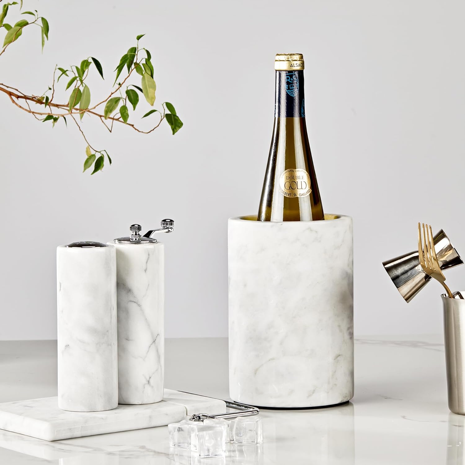 Marble Wine Chiller – Natural Stone Cooling Vessel, Rapid & Long-Lasting Chill, Elegant Decor for Wine Enthusiasts