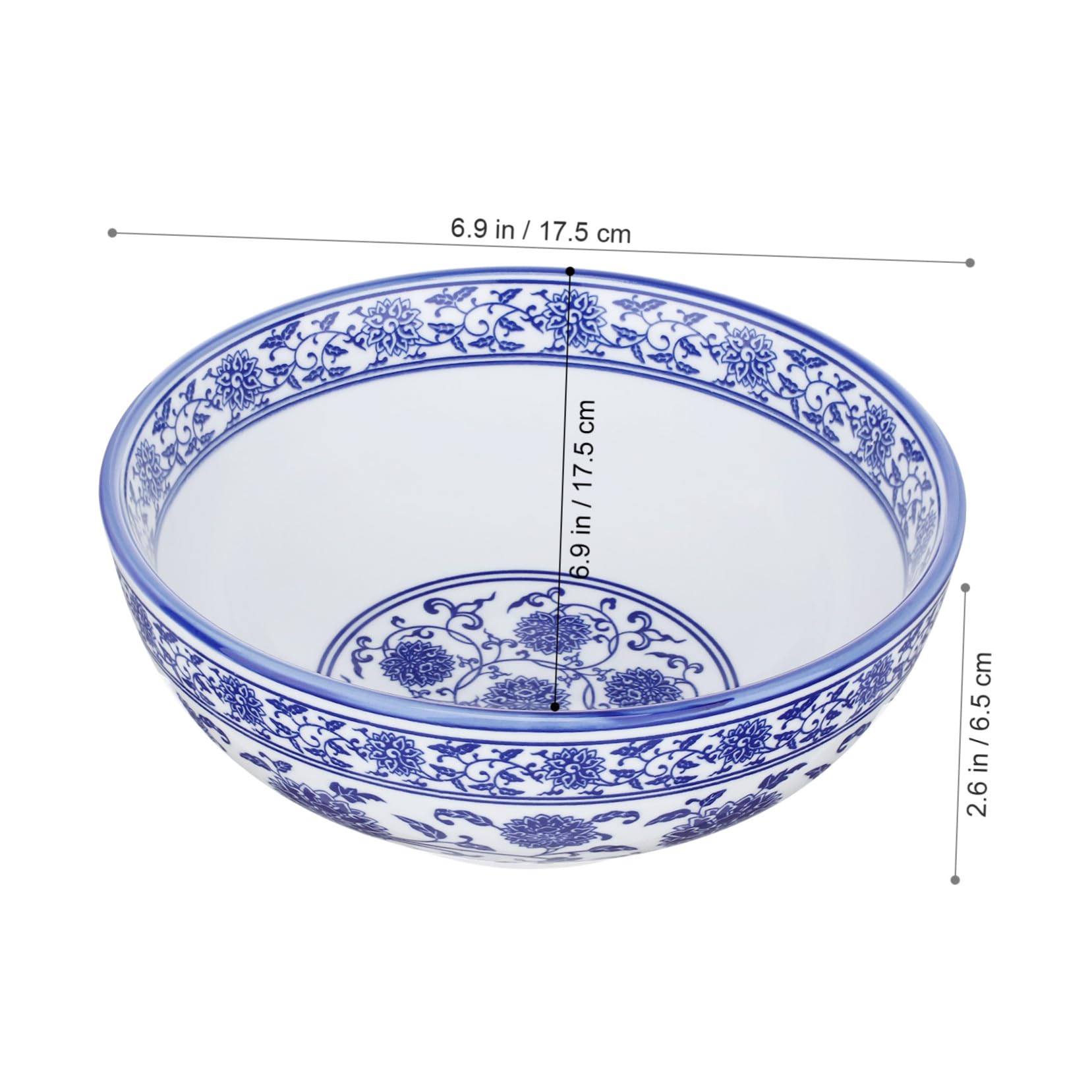 BESPORTBLE Tazón de Sopa de Cerámica Azul Estilo Chino 1 Pieza