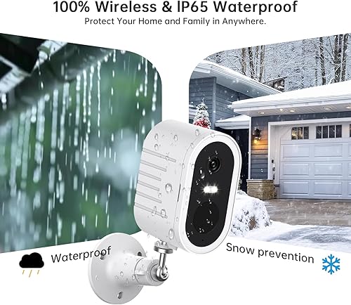 Miniatura 4 de Cámaras de seguridad inalámbricas para exteriores, visión nocturna a color 2K, detección de movimiento AI, alarma de sirena, 5G2.4G WiFi para el