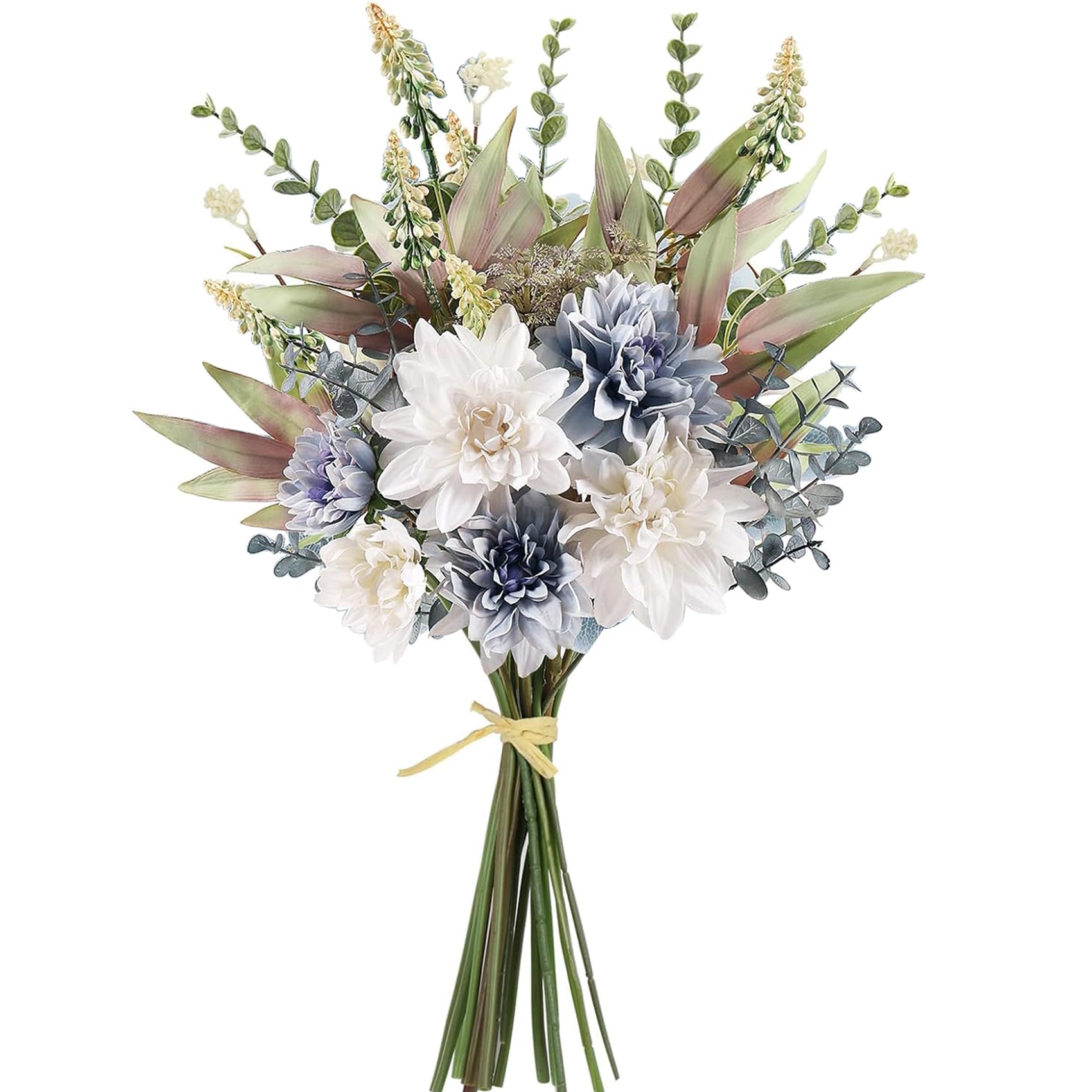Artificial Flowers Faux Silk Flower Dahlia Flowers Fake Plants Arrangements Wedding Bouquets Decorations Table Centerpieces for Home Kitchen Garden Party Decoration image 2