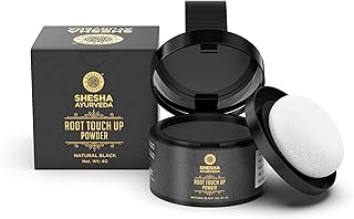 SHESHA AYURVEDA Root Touch Up Hair Powder – Natural Black | Instantly Covers Greys &amp; Bald Spots | Matte Finish | Long-Last...